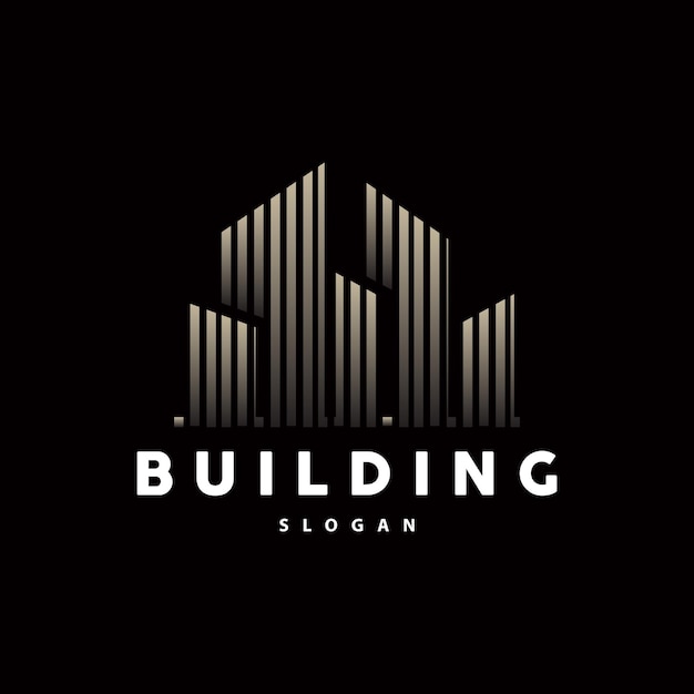 Edificio Inmobiliario Edificio de Apartamentos Logotipo de construcción Diseño vectorial de monograma rústico elegante premium