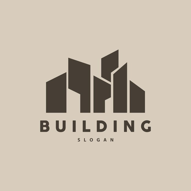 Edificio Inmobiliario Edificio de Apartamentos Logotipo de construcción Diseño vectorial de monograma rústico elegante premium