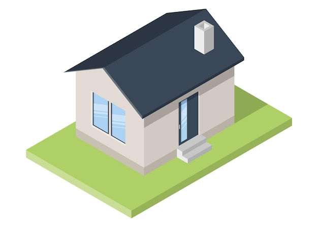 Edificio isométrico Icono de casa residencial Ilustración vectorial