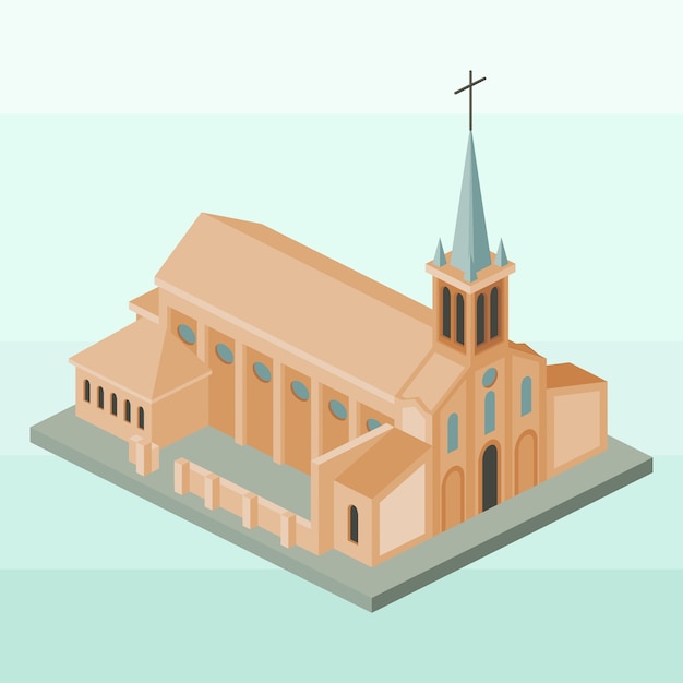 Edificio isométrico de la iglesia
