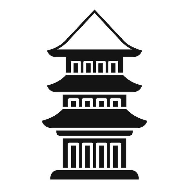 Edificio japonés tradicional con techo curvo de pie sobre un fondo blanco