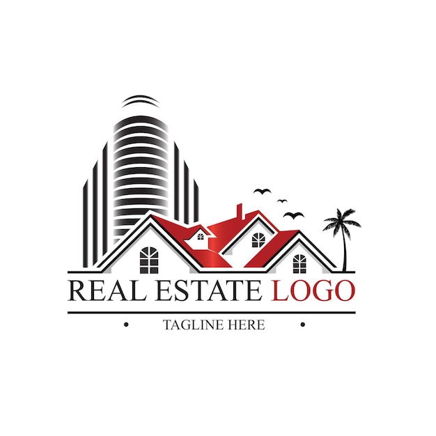 Edificio logo vector ilustración diseño real estate logo plantilla logo símbolo icono