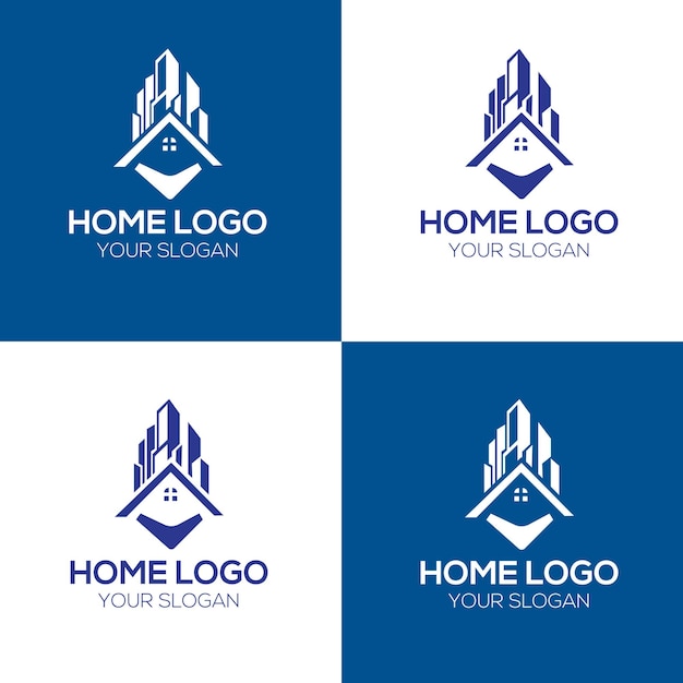 Edificio de logotipo con estilo de arte de línea edificio de la ciudad resumen para la inspiración de diseño de logotipo y negocios c