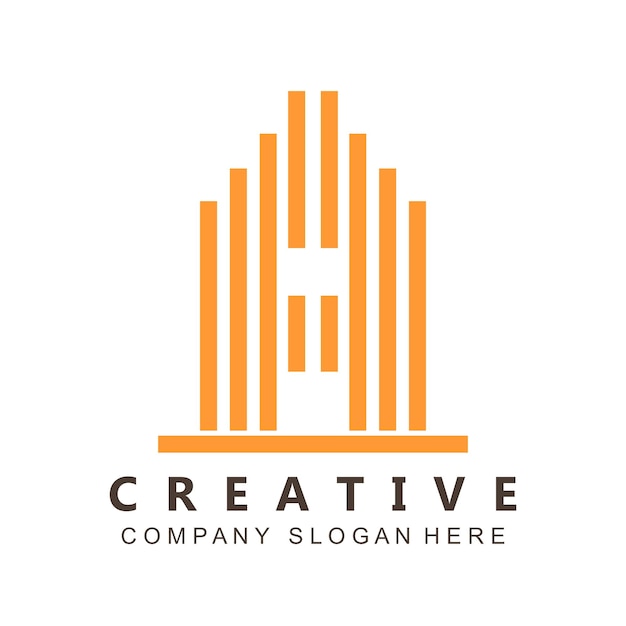 un edificio de logotipo forma la letra a para la compañía inmobiliaria real