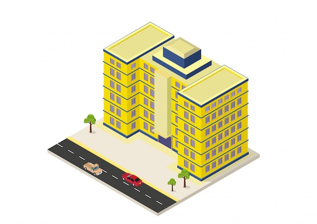 edificio moderno isométrico