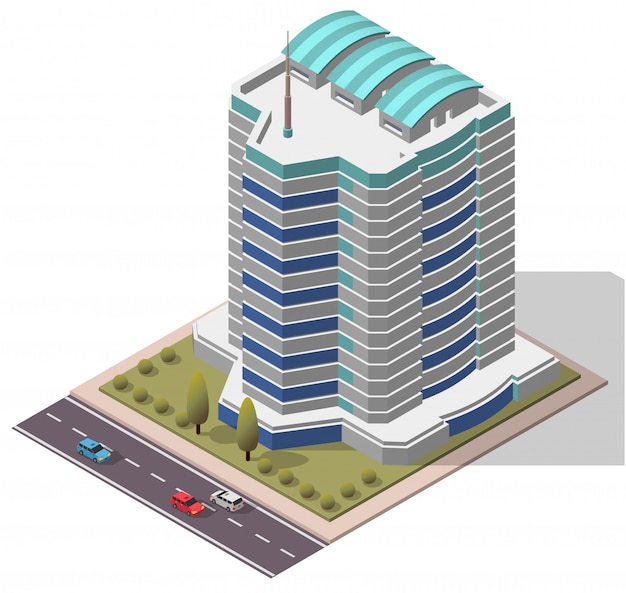 Vector edificio de oficina isométrica