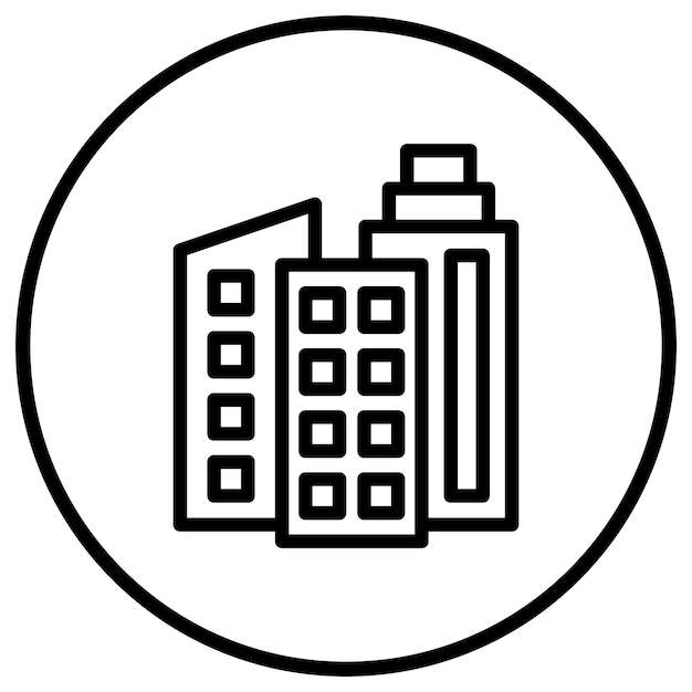Edificio de oficinas Ilustración de diseño de íconos vectoriales