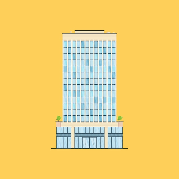 edificio de oficinas real moderno y plano en la ciudad