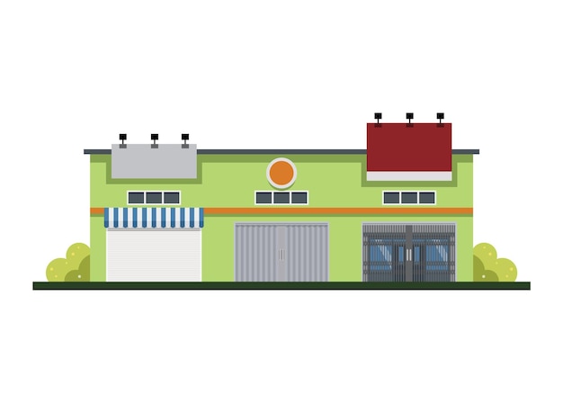 Edificio de la tienda Ilustración plana simple