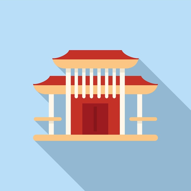Edificio tradicional asiático con techo rojo y columnas que representan la cultura oriental