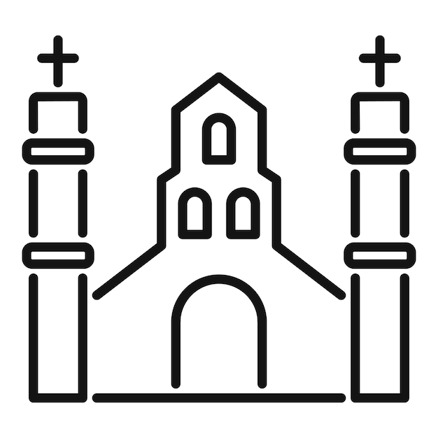 Edificio tradicional de la iglesia con dos altas torres campanarias