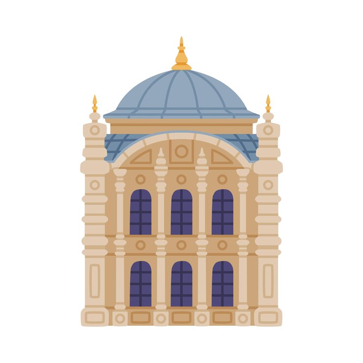 Vector edificio de turquía como palacio de topkapi y lugar de atracción ilustración vectorial