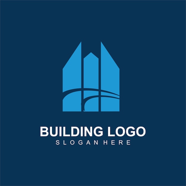 Edificio vectorial abstract logotipo premium