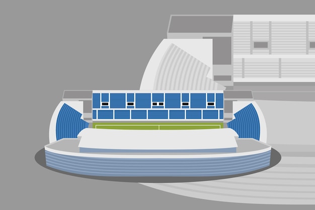 Edificios de estadios de fútbol. vector de ilustración de dibujo de línea de estadio. Vector de dibujo de estadio de fútbol