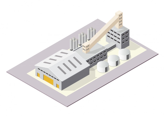 Edificios industriales o de fábrica isométricos