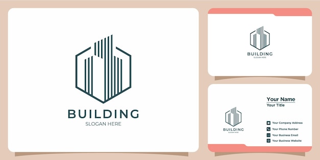 edificios, logotipos inmobiliarios y tarjetas de visita