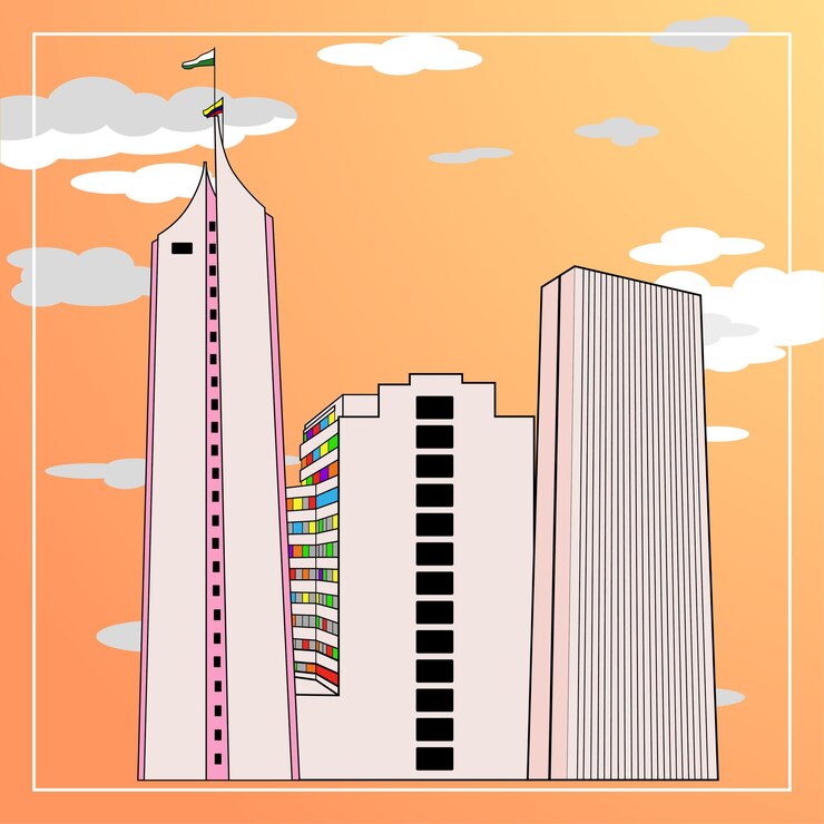 Vector edificios de medellins coltejer edificio del café