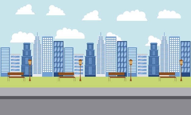 edificios de parques y ciudades