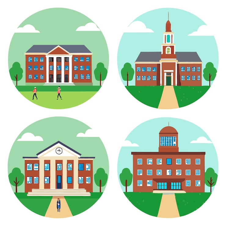 Vector edificios universitarios