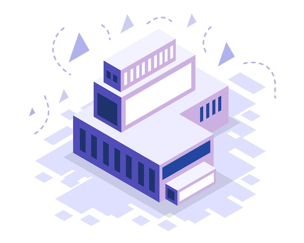 edificios con vector de diseño de estilo isométrico