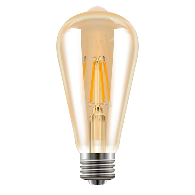 Vector edison bulb. luz decorativa vintage. realista