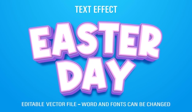 editable 3d text effect vector happy easter style template