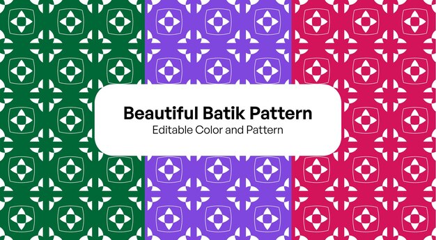Editable Batik de base moderna sin costuras con varios colores y vectores de patrones para fines textiles