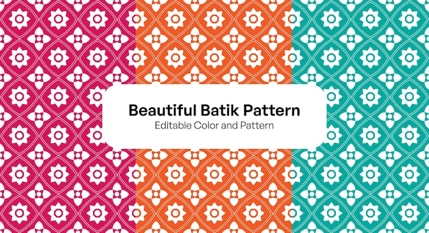 Editable Batik de base moderna sin costuras con varios colores y vectores de patrones para fines textiles