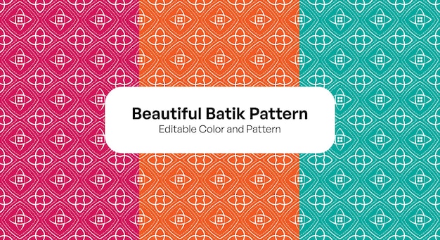 Editable Batik base moderno sin costuras con varios colores y vectores de patrones para fines textiles, etc.