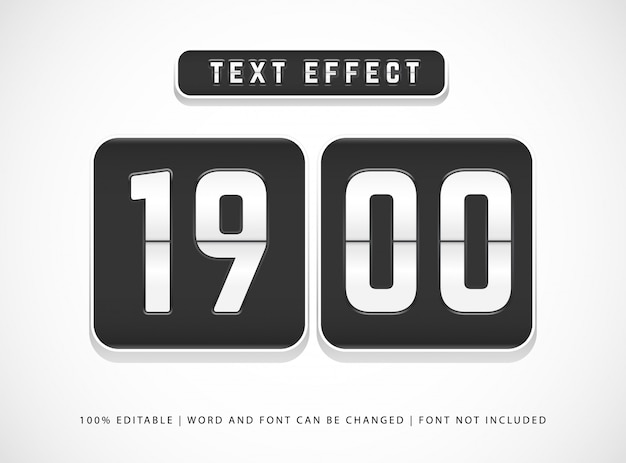 Editable efecto de texto flip clock cuenta regresiva tiempo plantilla de estilo de efecto de texto