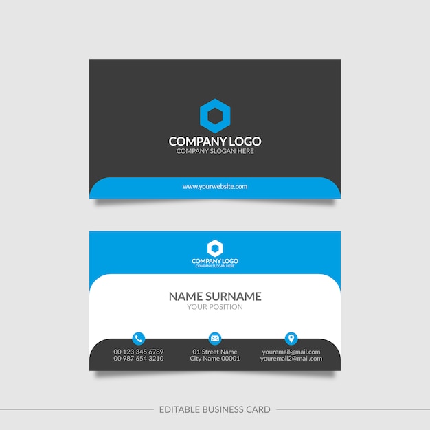 Editable moderna plantilla de tarjeta de visita simple
