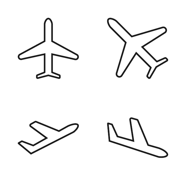 Editable Set Icon of Airplane Vector ilustración aislada sobre fondo blanco usando para el sitio web de presentación o aplicación móvil