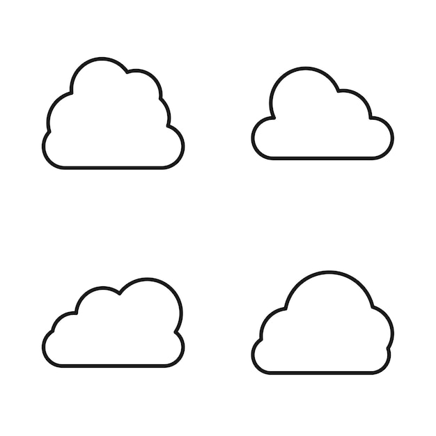 Editable Set Icon of Cloud Vector ilustración aislada sobre fondo blanco usando para el sitio web de presentación o la aplicación móvil