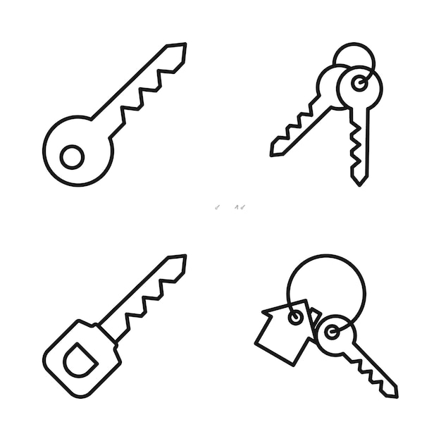 Vector editable set icon of key vector illustration aislado sobre fondo blanco usando para el sitio web de presentación o la aplicación móvil