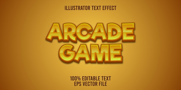 Editable text effect arcade game style