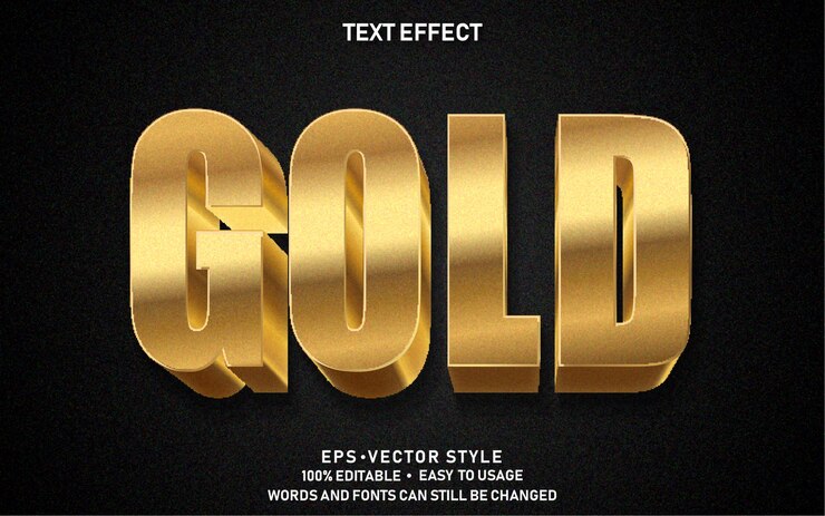 Vector editable text effect gold premium