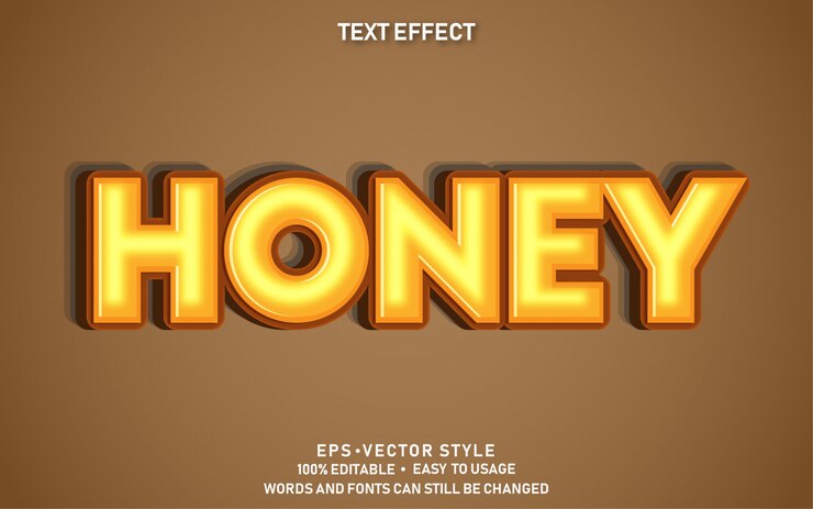 Vector editable text effect honey