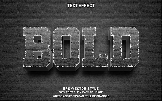 Editable Text Effect Wall Bold