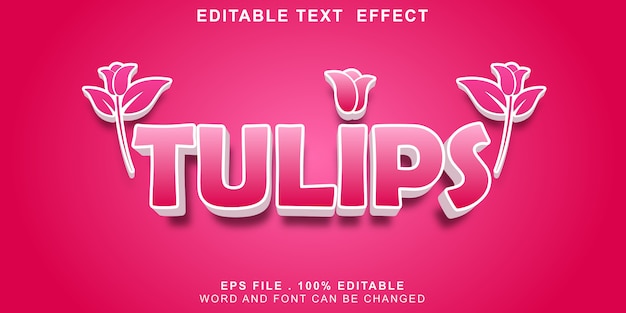 Editable texto efecto tulipanes 3d