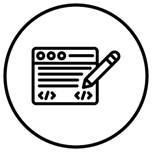 Editar el código Ilustración de diseño de íconos vectoriales