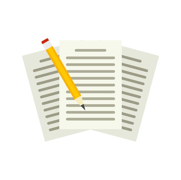 Editar icono de documentos educativos Ilustración plana del icono de vector de editar documentos educativos aislado sobre fondo blanco