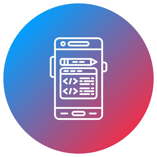 Editar la imagen vectorial del icono del código Se puede utilizar para el desarrollo de aplicaciones móviles