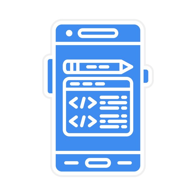 Editar la imagen vectorial del icono del código Se puede utilizar para el desarrollo de aplicaciones móviles