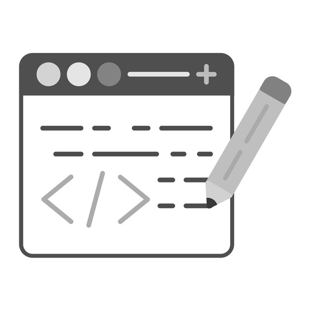 Editar la imagen vectorial del icono del código Se puede utilizar para la programación informática