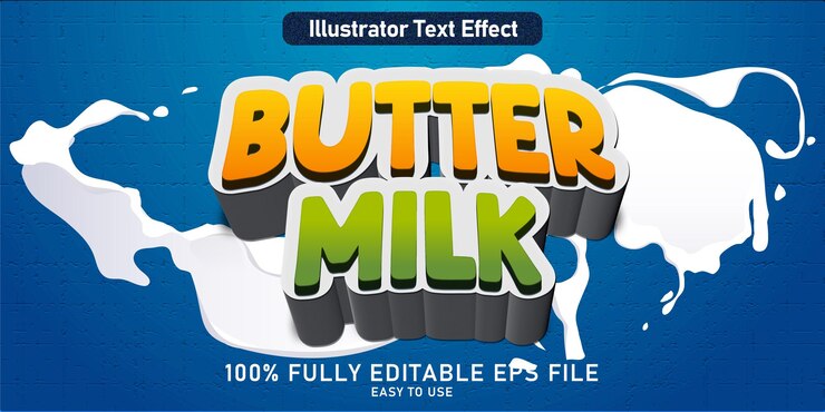 Vector editar la tabla de texto efecto leche de mantequilla