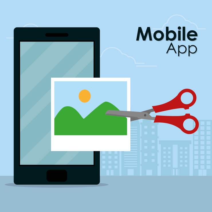 Vector editor de fotos de aplicaciones móviles para teléfonos inteligentes