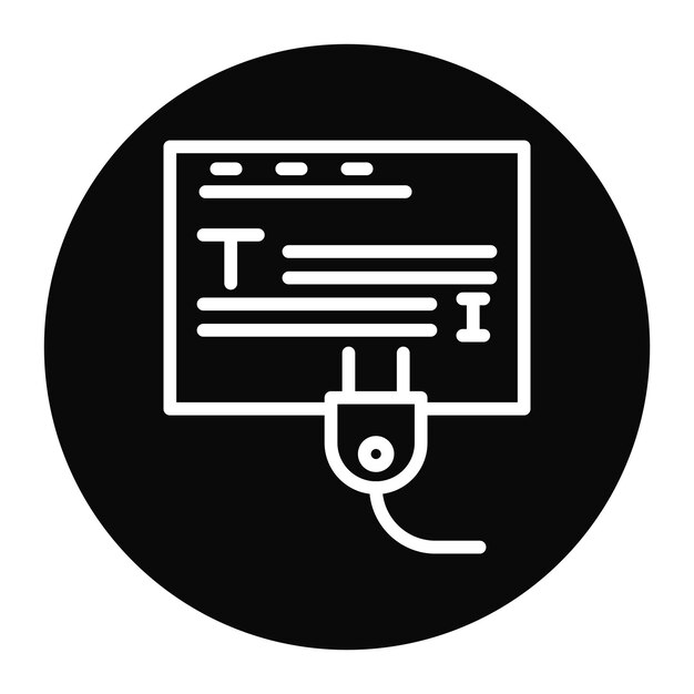 Editor de texto Plugins imagen vectorial de icono Se puede usar para el desarrollo de juegos