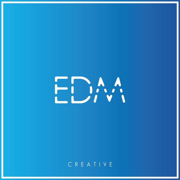 EDM Premium Vector último diseño de logotipo Diseño creativo de logotipo Ilustración vectorial Logotipo mínimo Monograma