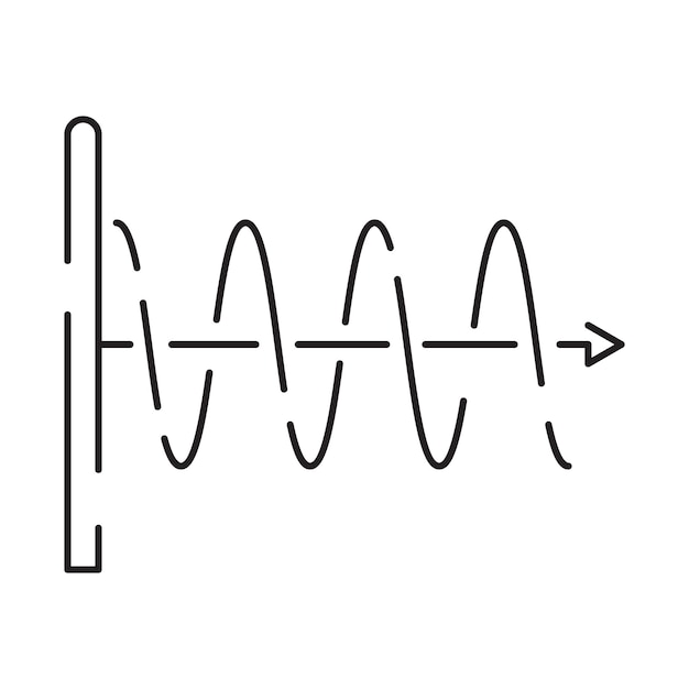 Educación académica disciplinas física ciencia línea icono vector ilustración signo e instrumentos de prueba