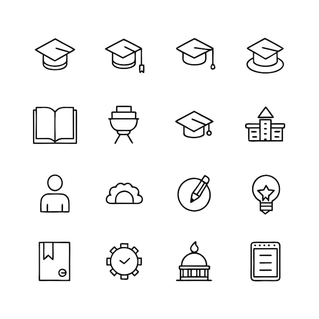 Educación y aprendizaje Icon Set Colección Ilustración vectorial